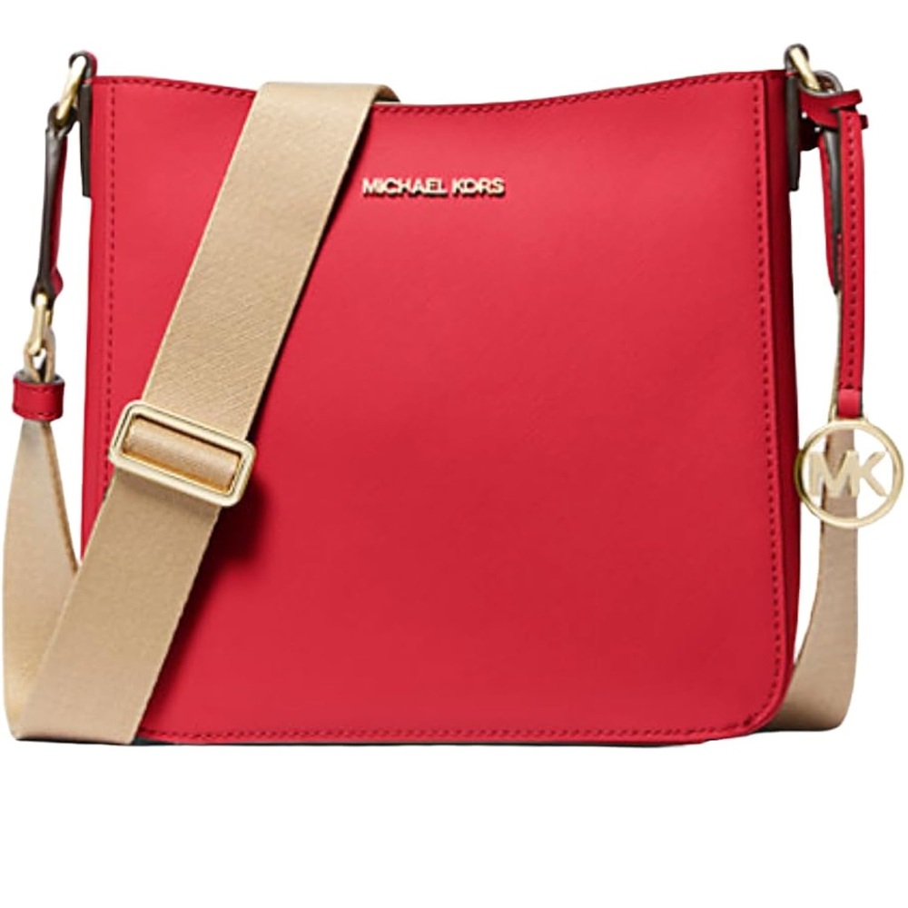 Authentic NWT Red Michael Kors MK Jetset Travel Small Messenger Bag